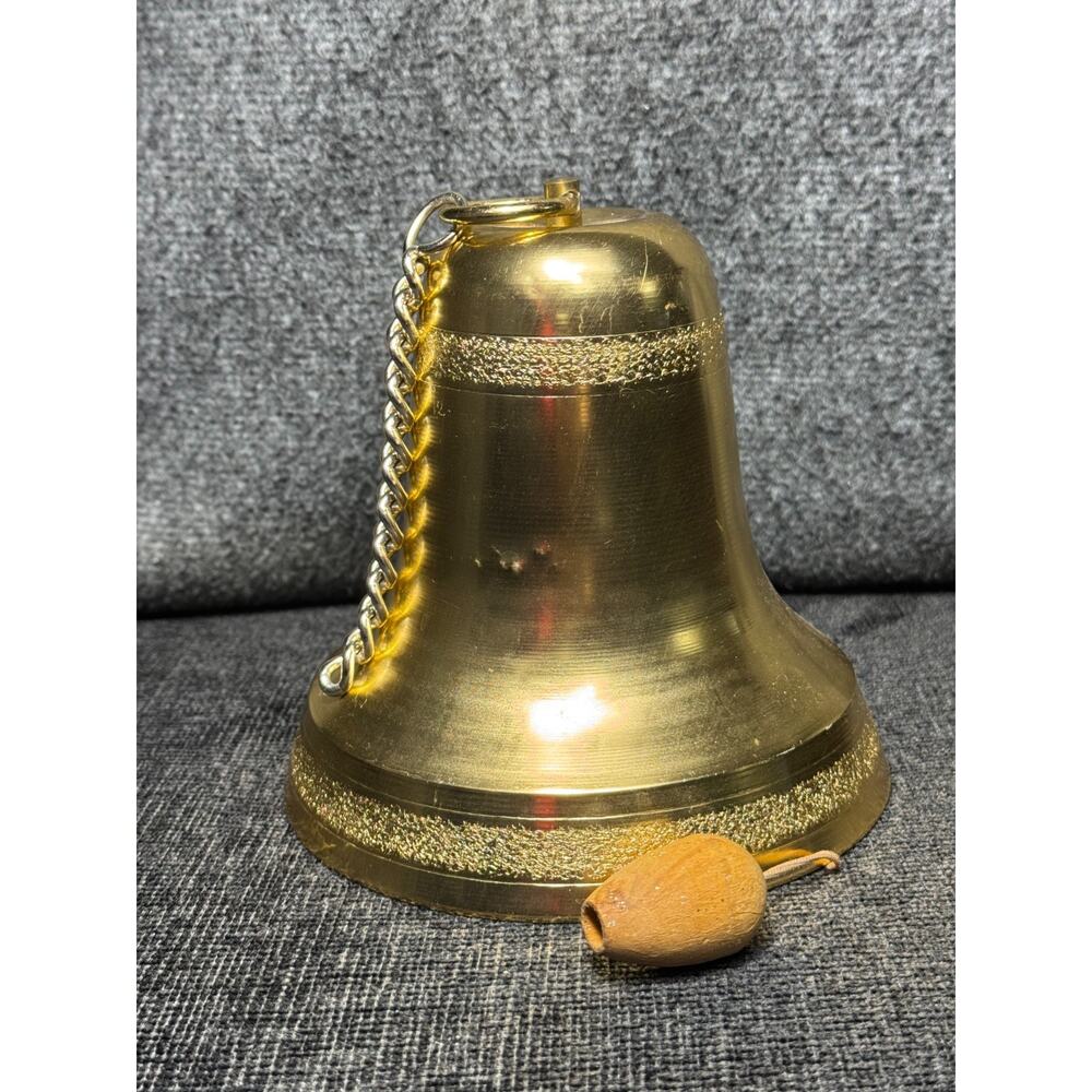 Vintage Musical Christmas Cathedral Bell 60's Japan Pull String 6" Jingle Bells